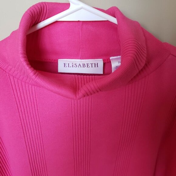 NWT Elisabeth by Liz Claiborne Barbie Pink Long Sleeve Plus Turtleneck Size 2X - Picture 2 of 7